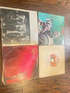 Lot of 4 Queen Vinyl Records: The Game, News of the World, A Night At The Opera,